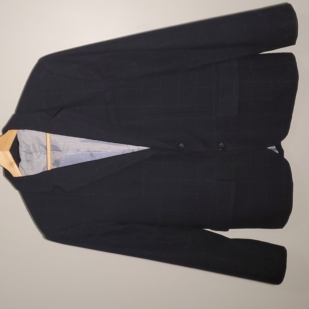 Banana Republic Slim Fit Plaid Wool Blazer Sport Coat Mens 40S Jacket